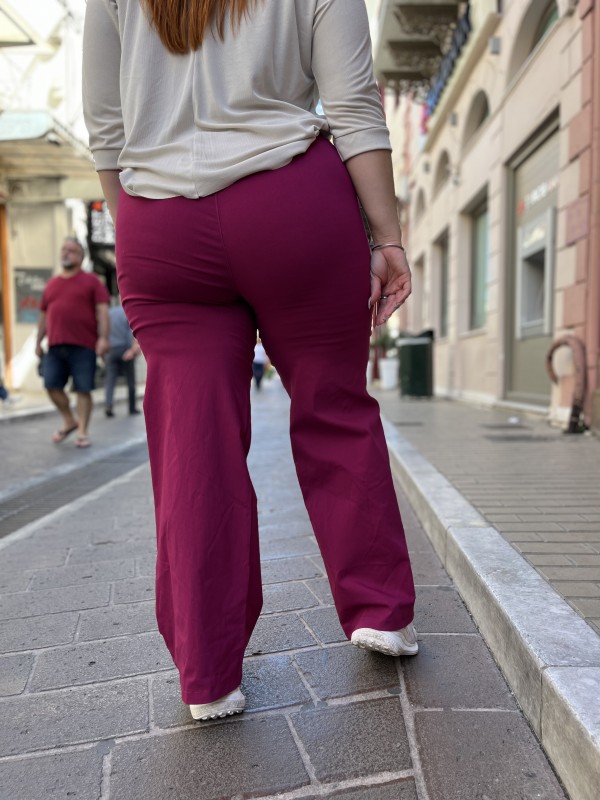 Παντελόνι σε wide leg γραμμή καμπαρντινέ ελαστικό